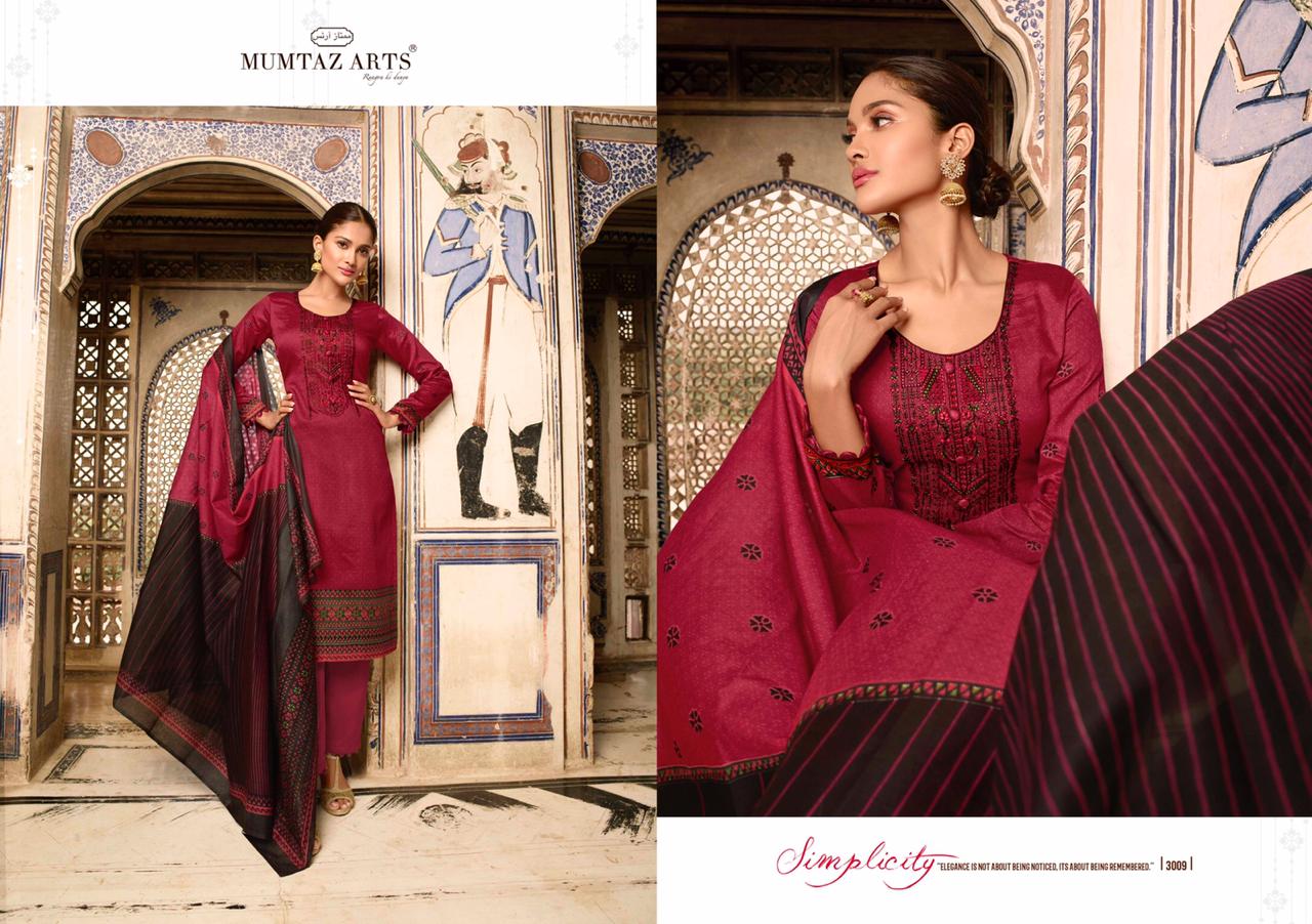 Mumtaz arts nazrana Astonishing Style beautifully Designed jam satin Salwar suits