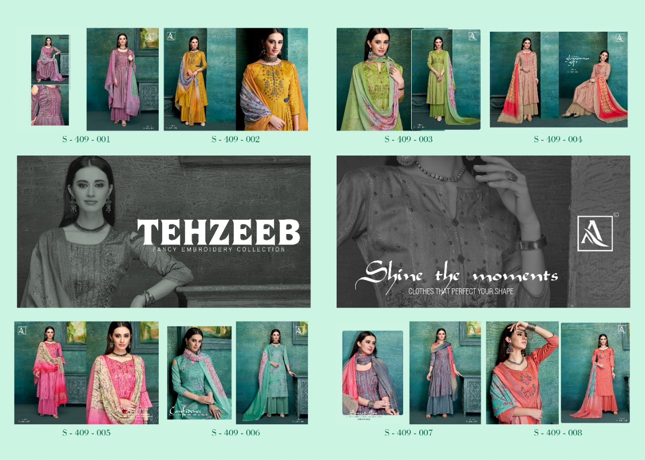 Alok suit tehzeeb attractive look Beautifully Designed amazing Salwar suits