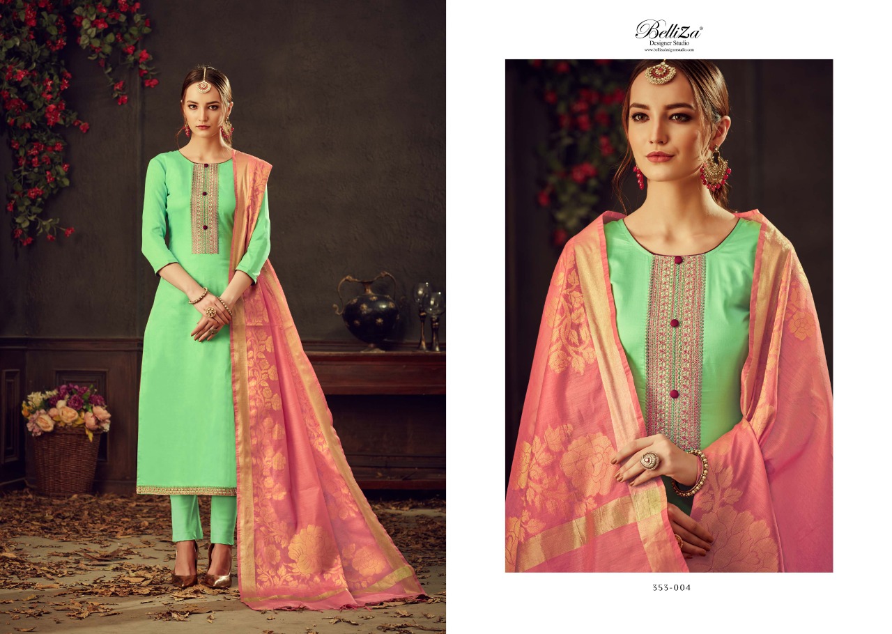 Belliza shubaramb gorgeous stunning look fancy festive collection Salwar suits