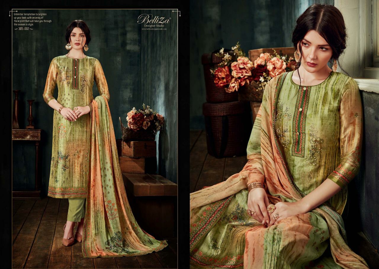 Belliza silk couture a classic look beautifull Designed Salwar suits