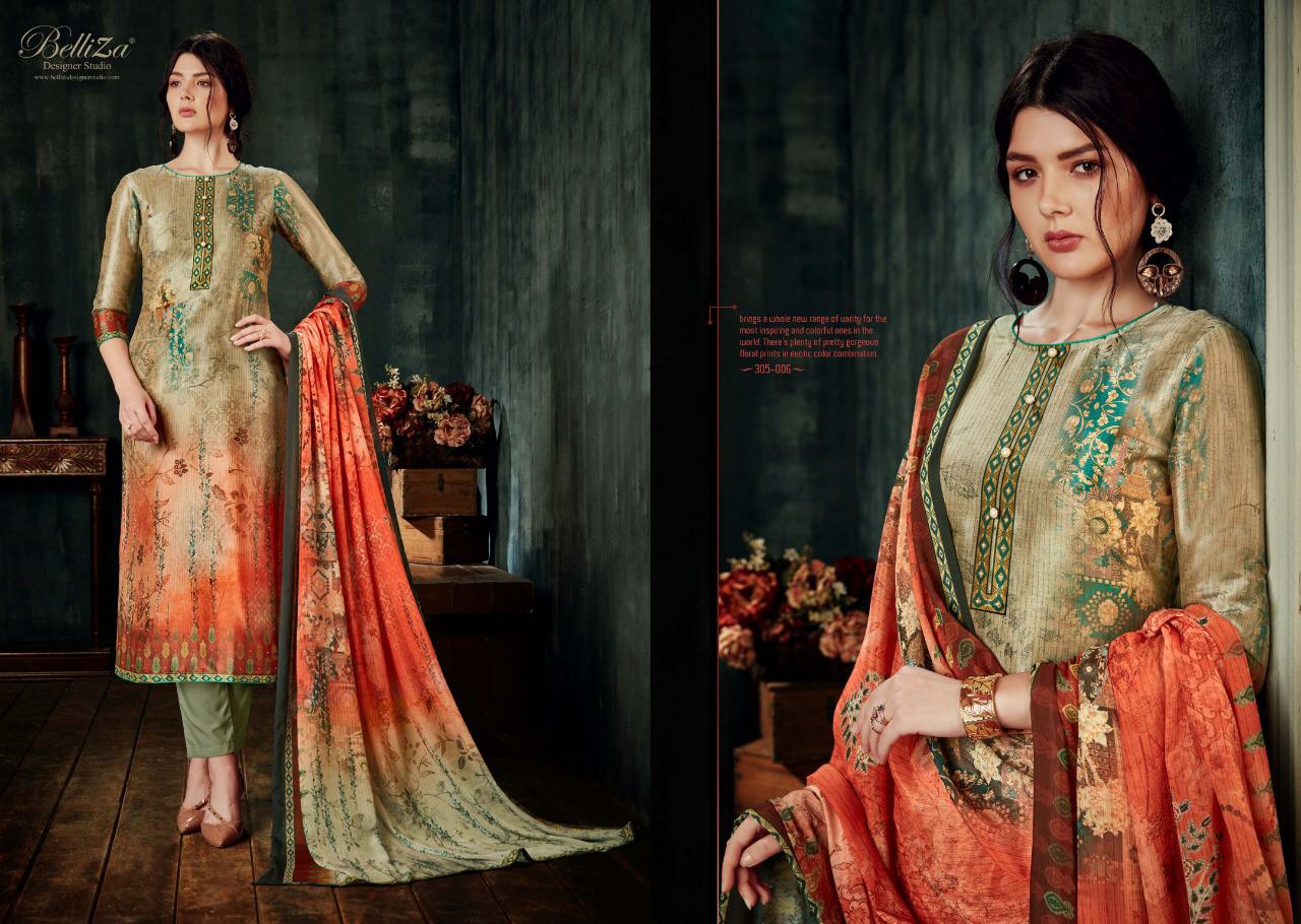 Belliza silk couture a classic look beautifull Designed Salwar suits