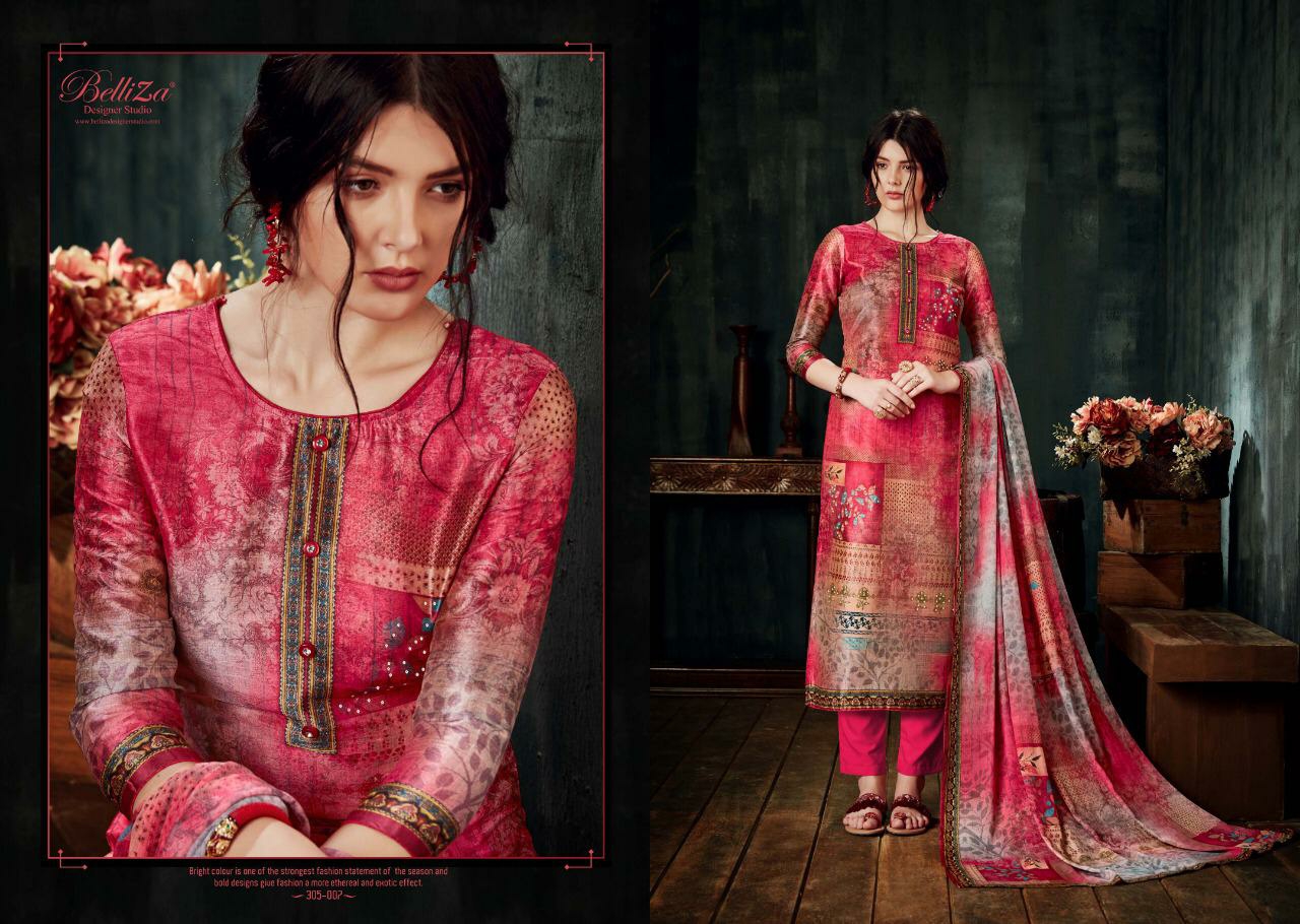 Belliza silk couture a classic look beautifull Designed Salwar suits