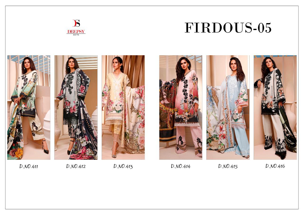 Deepsy suits firdous vol 5 Astonishing Style beautifully Designed Salwar suits with chiffon Dupatta