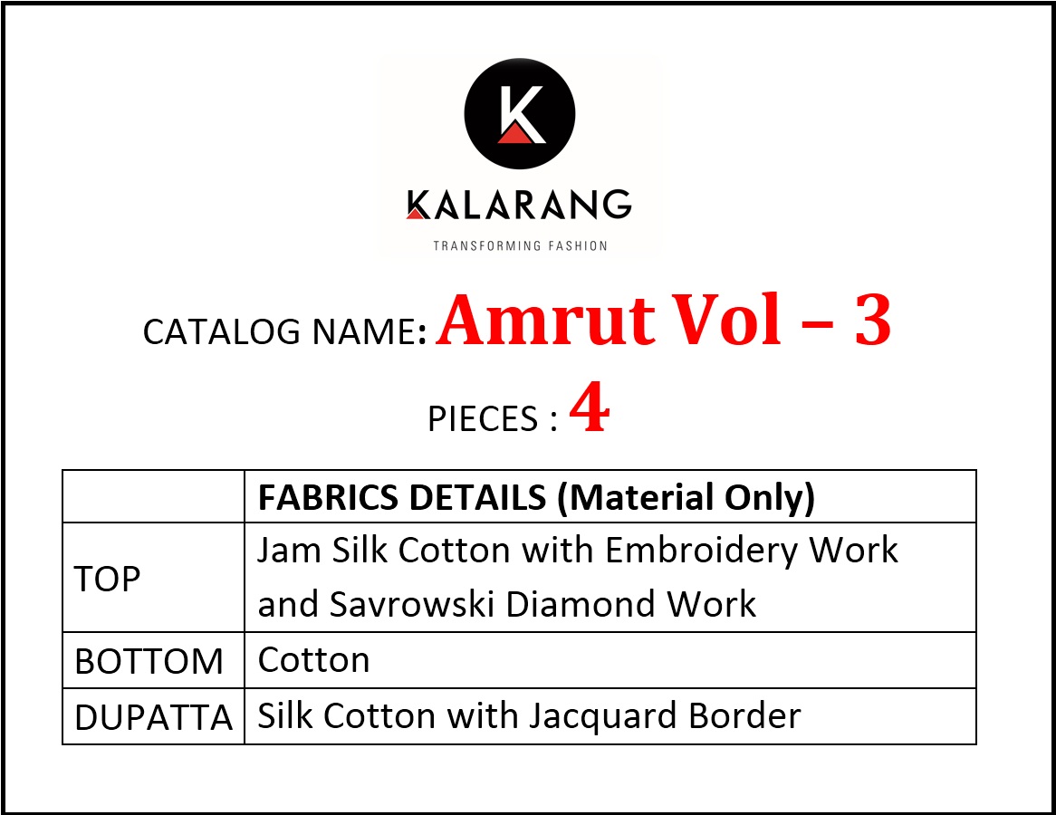 Kalarang amrut vol 3 Gorgeous stunning look beautifully designed Salwar suits