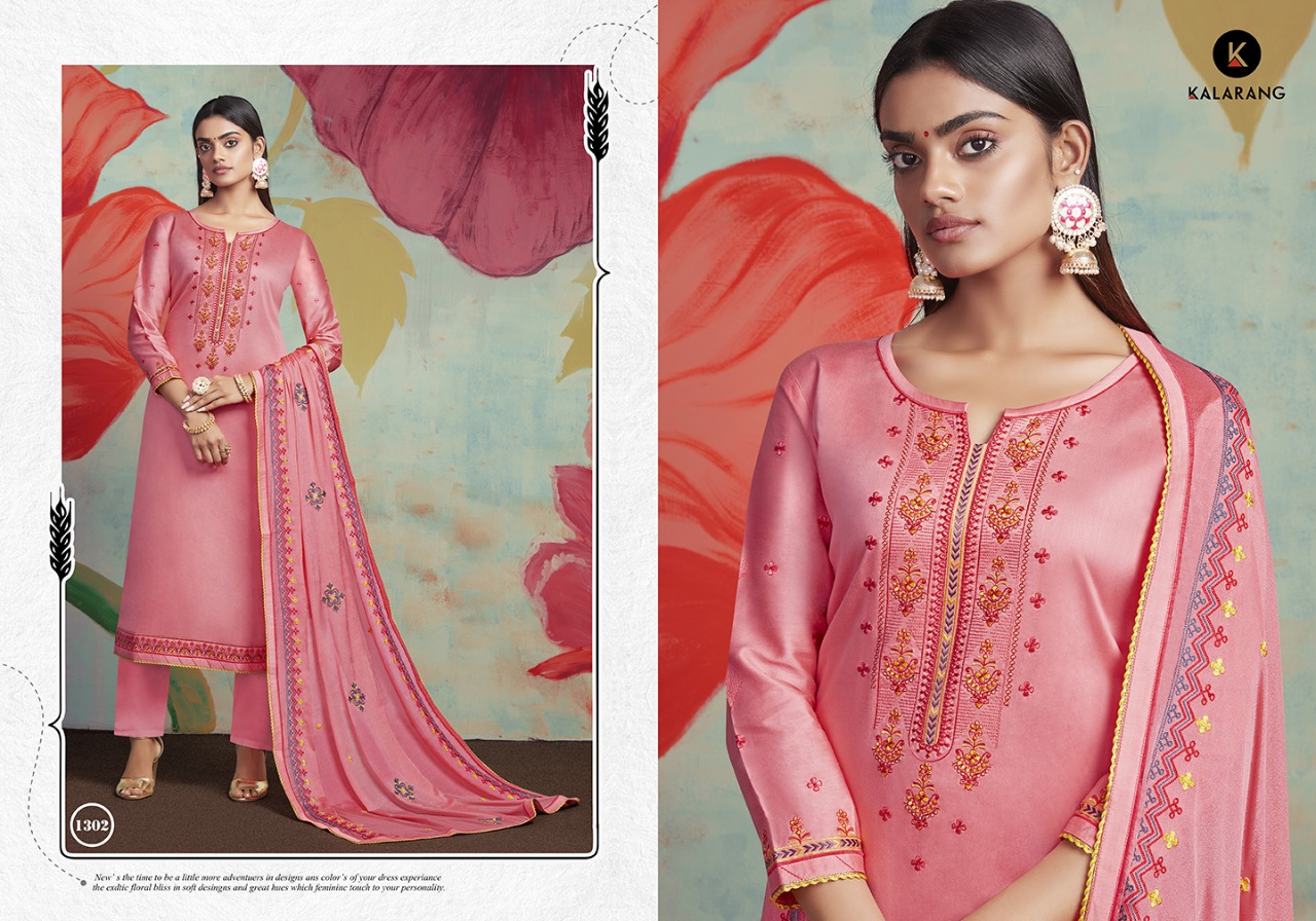 Kalarang floral beauty attractive and stunning look beautifully designed Salwar suits