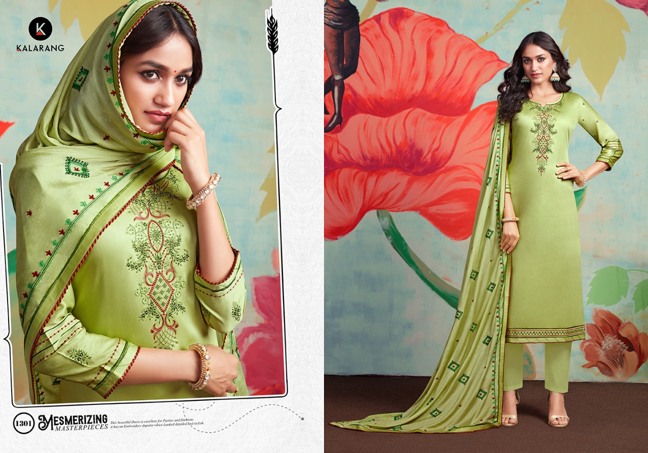 Kalarang floral beauty attractive and stunning look beautifully designed Salwar suits