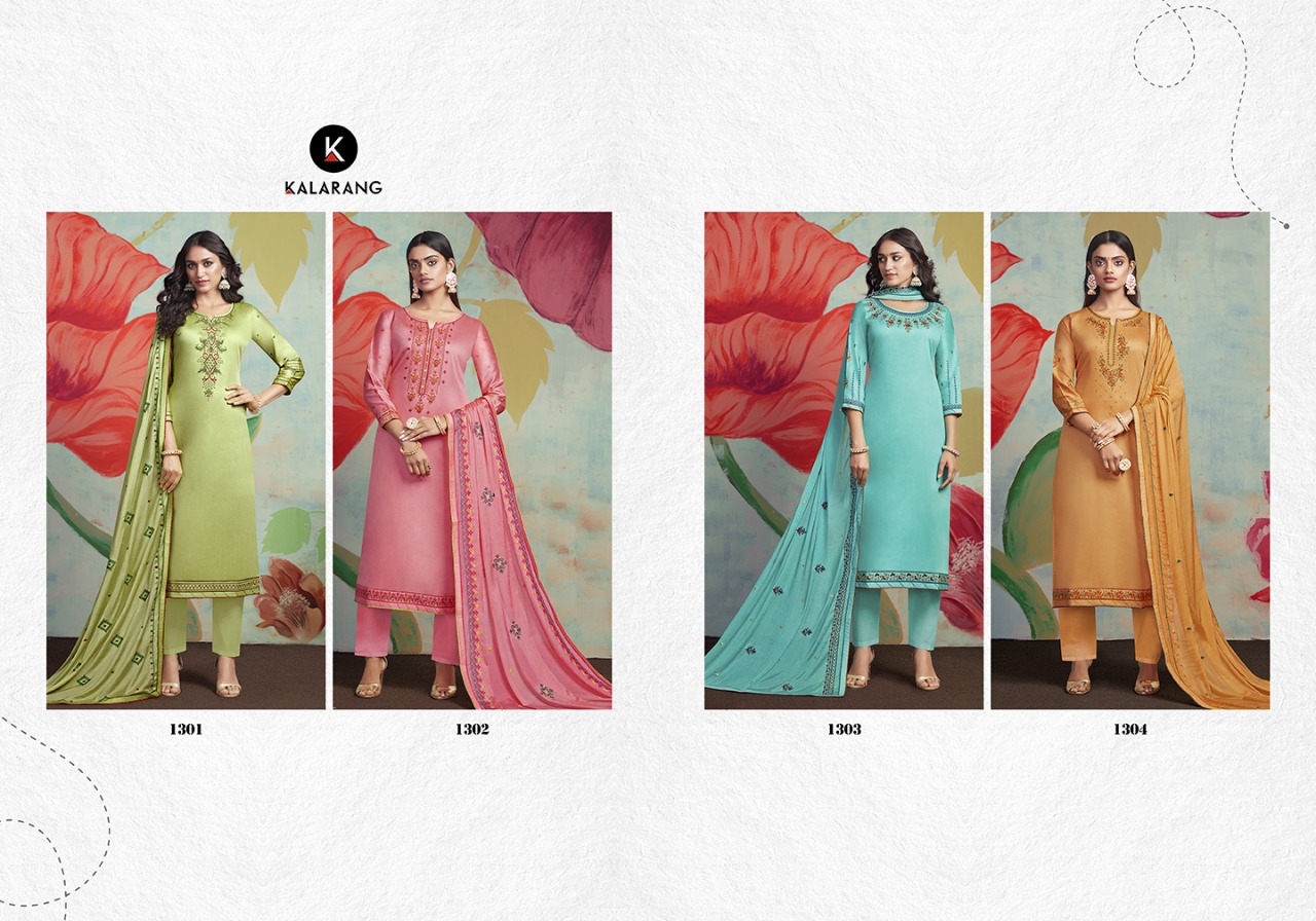 Kalarang floral beauty attractive and stunning look beautifully designed Salwar suits