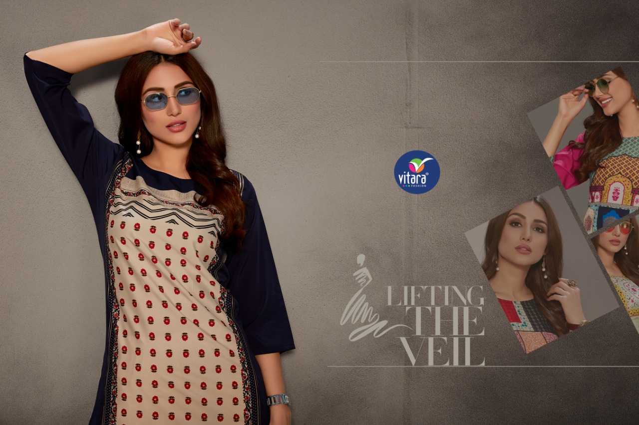 Vitara fashion pixel elagant look Stylish designed Kurties