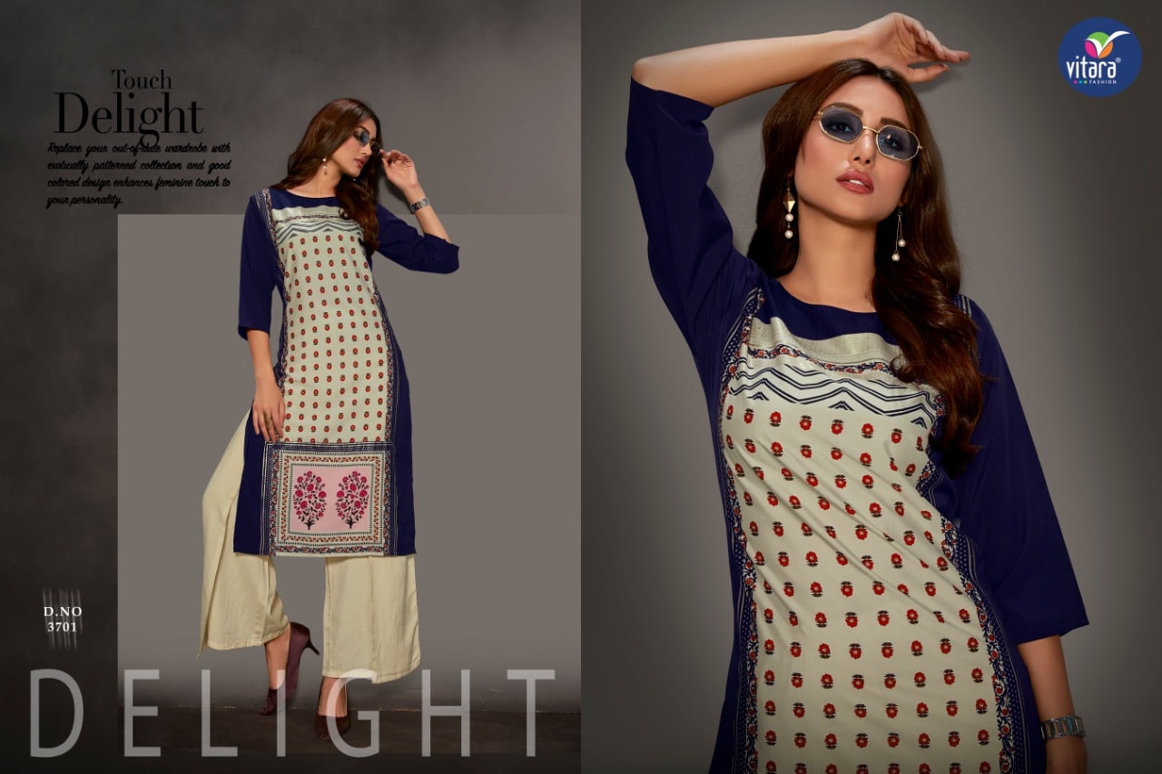 Vitara fashion pixel elagant look Stylish designed Kurties