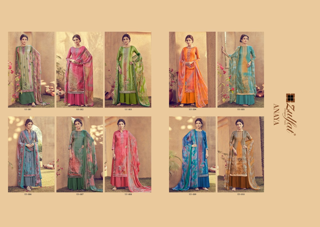 Zulfat Designer Anaya gorgeous stunning look beautifully designed Salwar suits