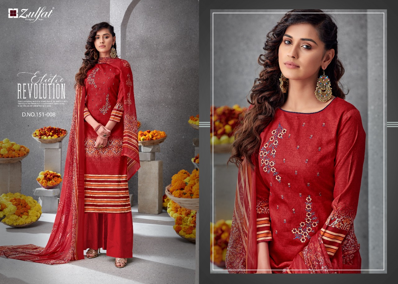 Zulfat Designer Simran elagant Style gorgeous look Stylishly Designed attractive Salwar suits