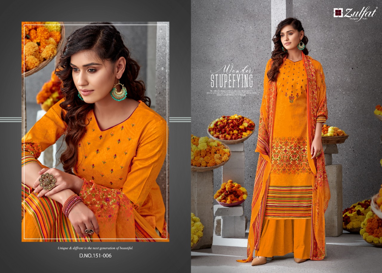 Zulfat Designer Simran elagant Style gorgeous look Stylishly Designed attractive Salwar suits