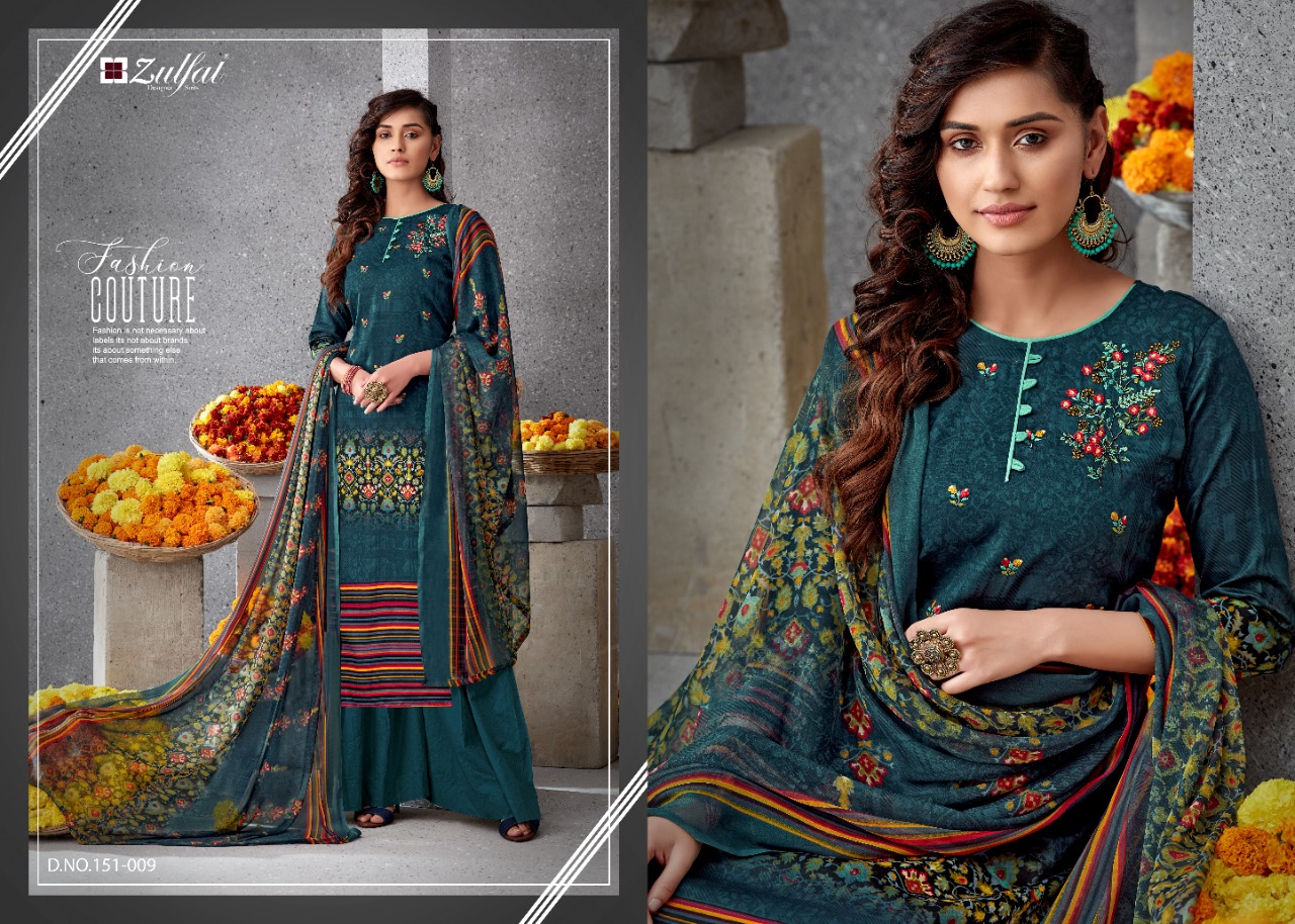 Zulfat Designer Simran elagant Style gorgeous look Stylishly Designed attractive Salwar suits