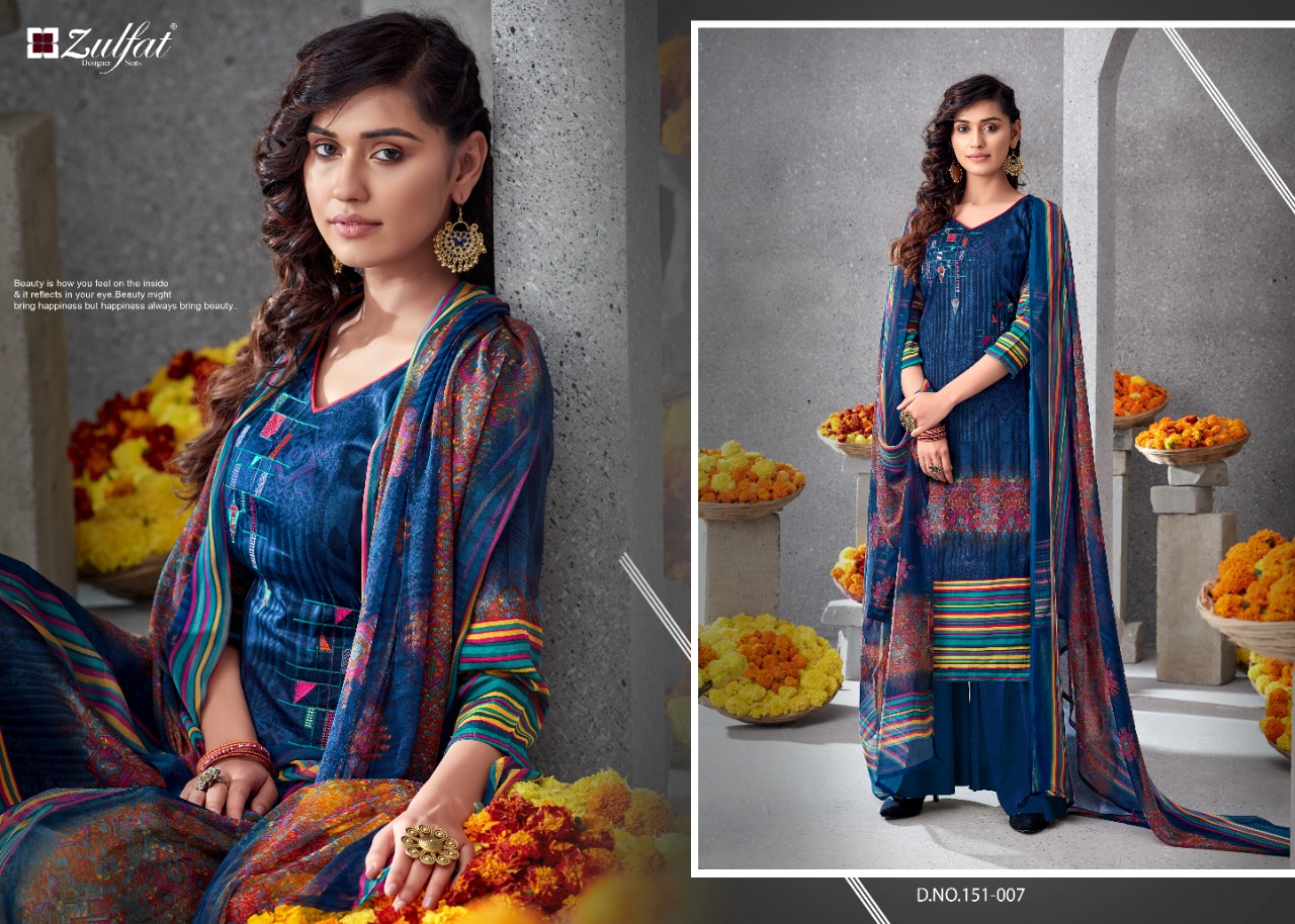 Zulfat Designer Simran elagant Style gorgeous look Stylishly Designed attractive Salwar suits