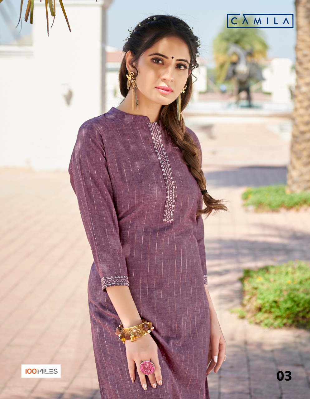 100 miles Camila modern stunning look cotton Kurties