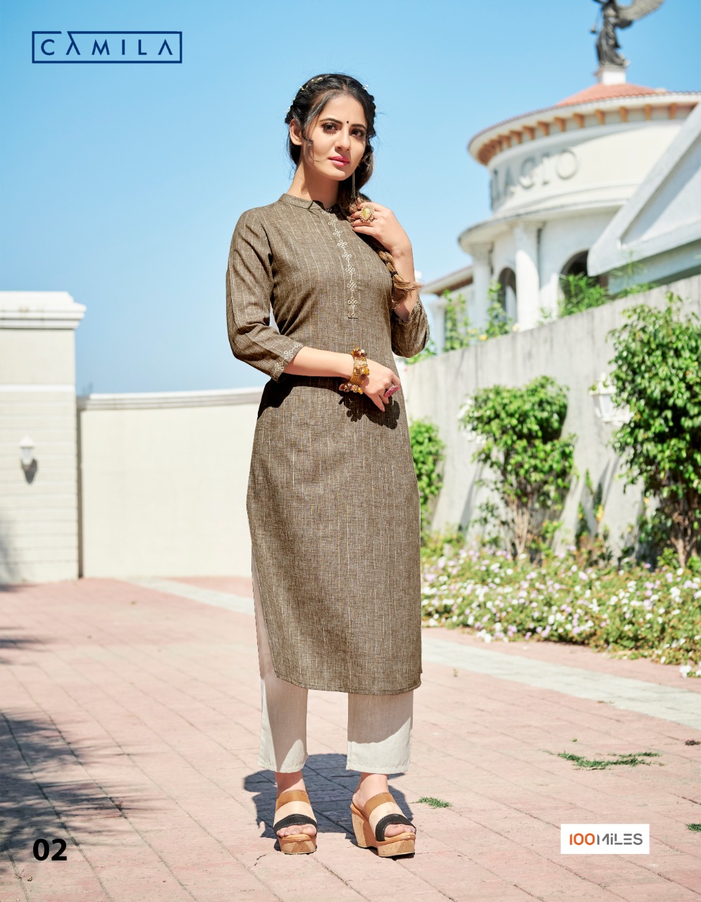 100 miles Camila modern stunning look cotton Kurties