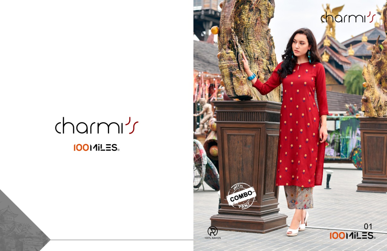 100 miles charmis modern Stylish look attractive designed Kurties with plazzo