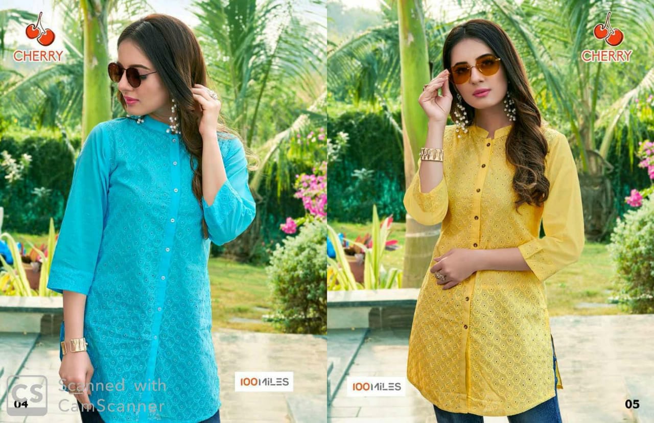 100 miles cherry modern Stylish trendy fits colorful collection of Kurties