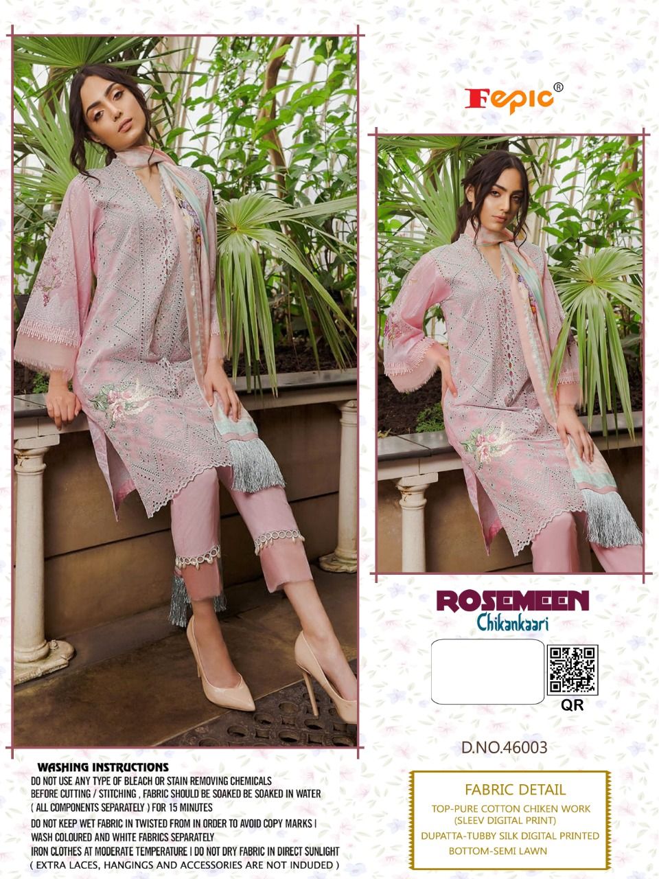 FEPIC Chikankaari 46003 Salwar Kameez Cotton Singles