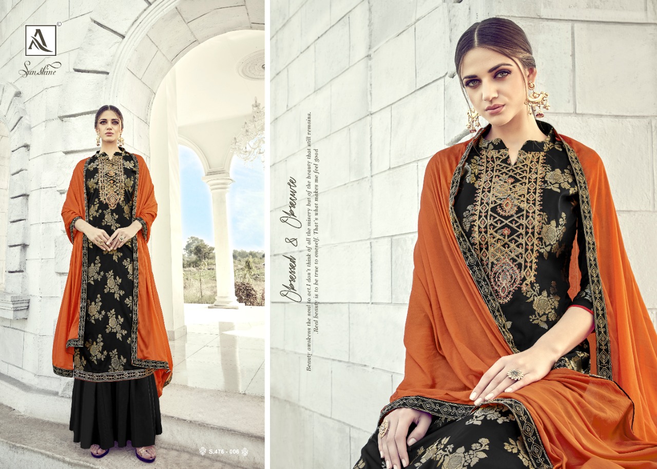 Alok suit Sunshine banarasi Jacquard with diamond work Embroidered Salwar suits