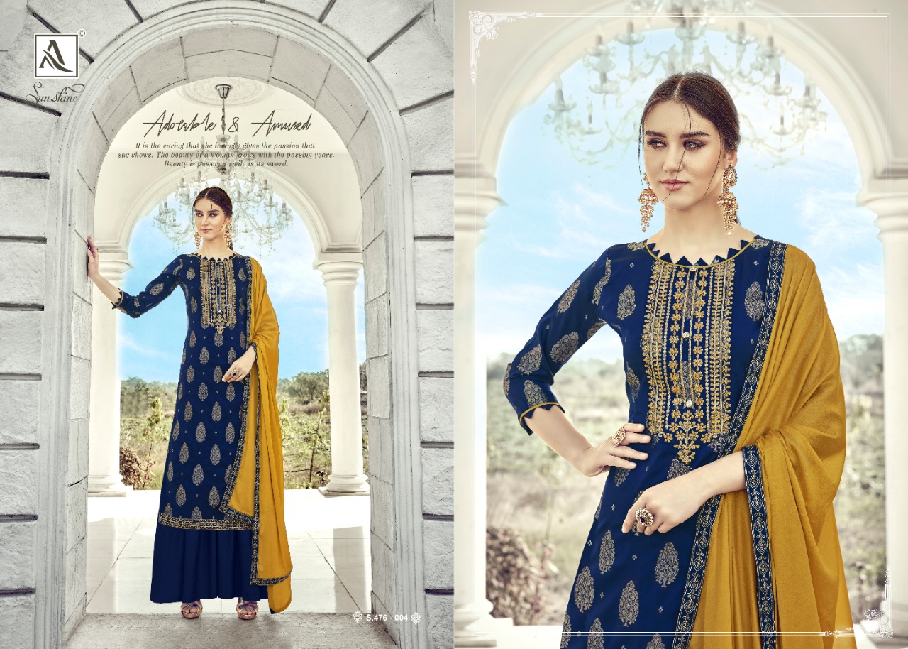 Alok suit Sunshine banarasi Jacquard with diamond work Embroidered Salwar suits