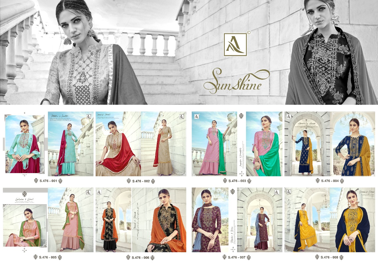 Alok suit Sunshine banarasi Jacquard with diamond work Embroidered Salwar suits