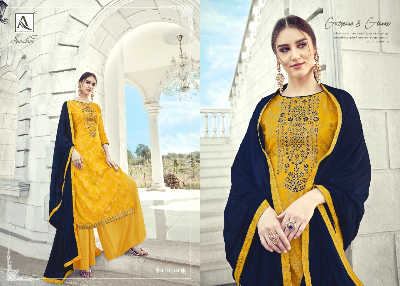 Alok suit Sunshine banarasi Jacquard with diamond work Embroidered Salwar suits