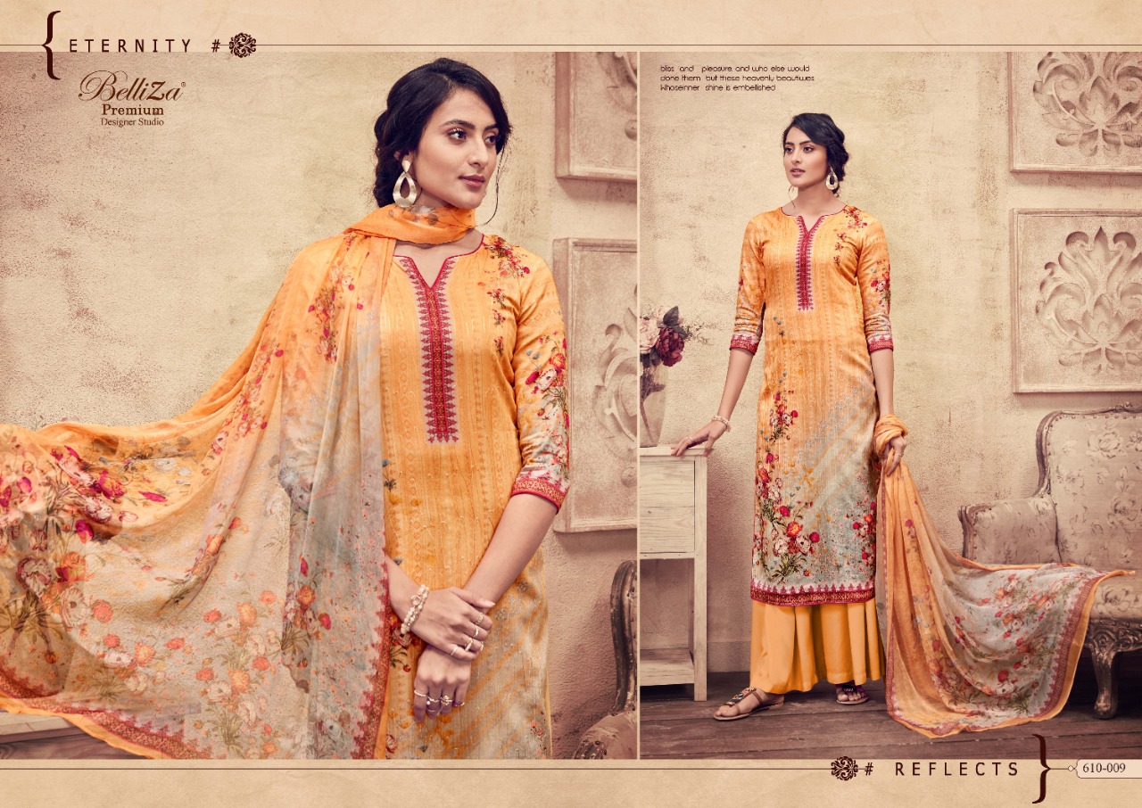 Belliza khwaab astonishing style jam cotton satin embroided ari work beautifull Salwar suits