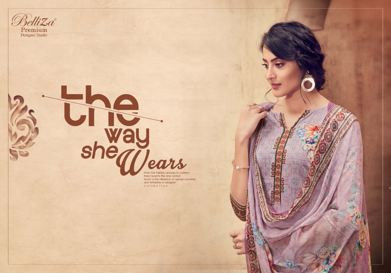 Belliza khwaab astonishing style jam cotton satin embroided ari work beautifull Salwar suits