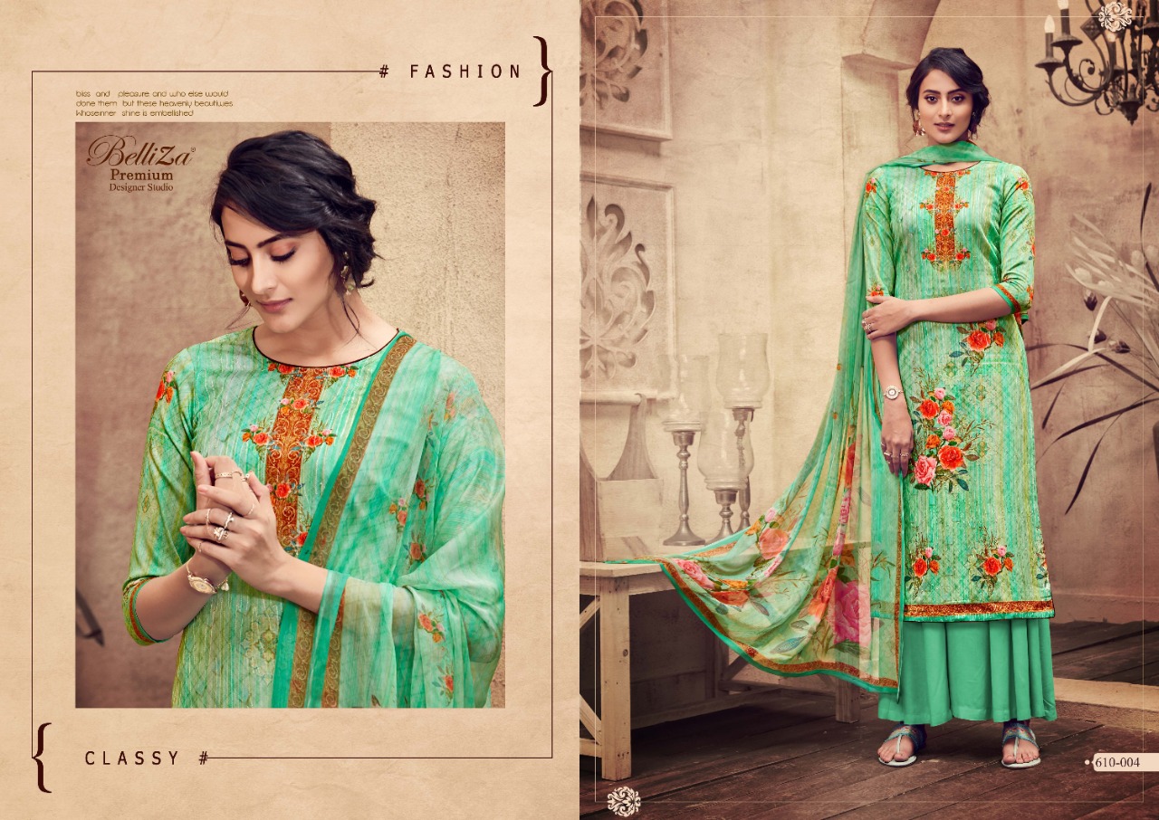 Belliza khwaab astonishing style jam cotton satin embroided ari work beautifull Salwar suits