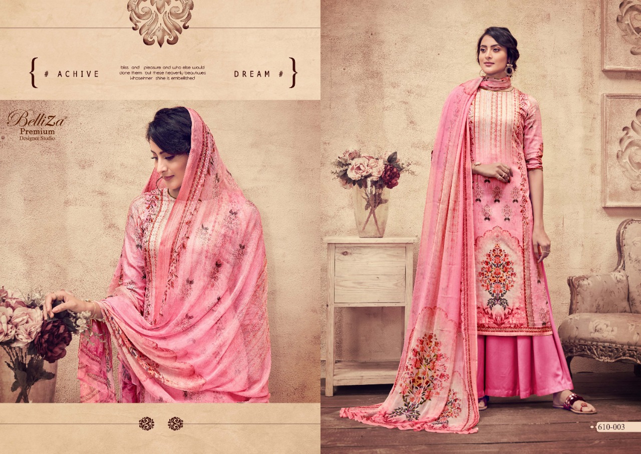 Belliza khwaab astonishing style jam cotton satin embroided ari work beautifull Salwar suits