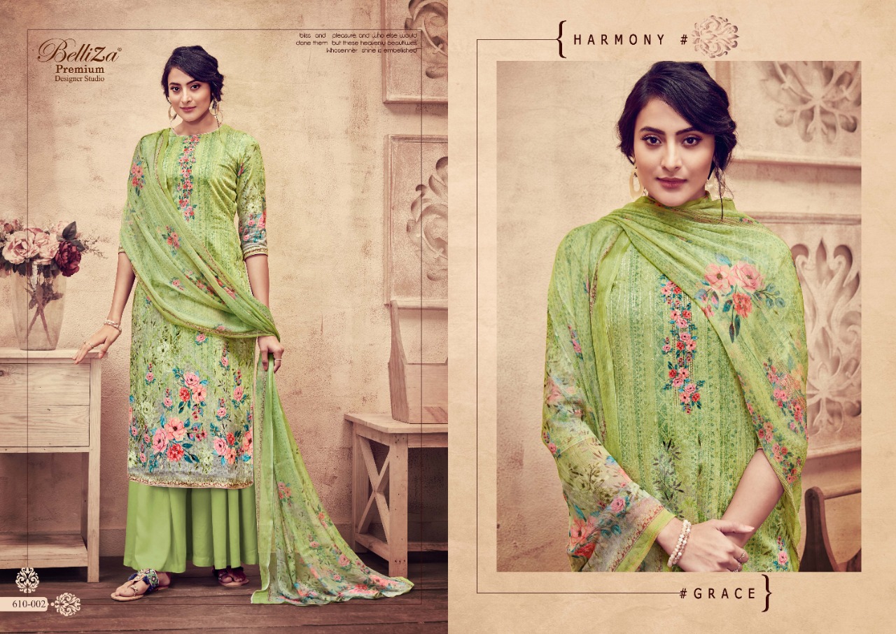 Belliza khwaab astonishing style jam cotton satin embroided ari work beautifull Salwar suits