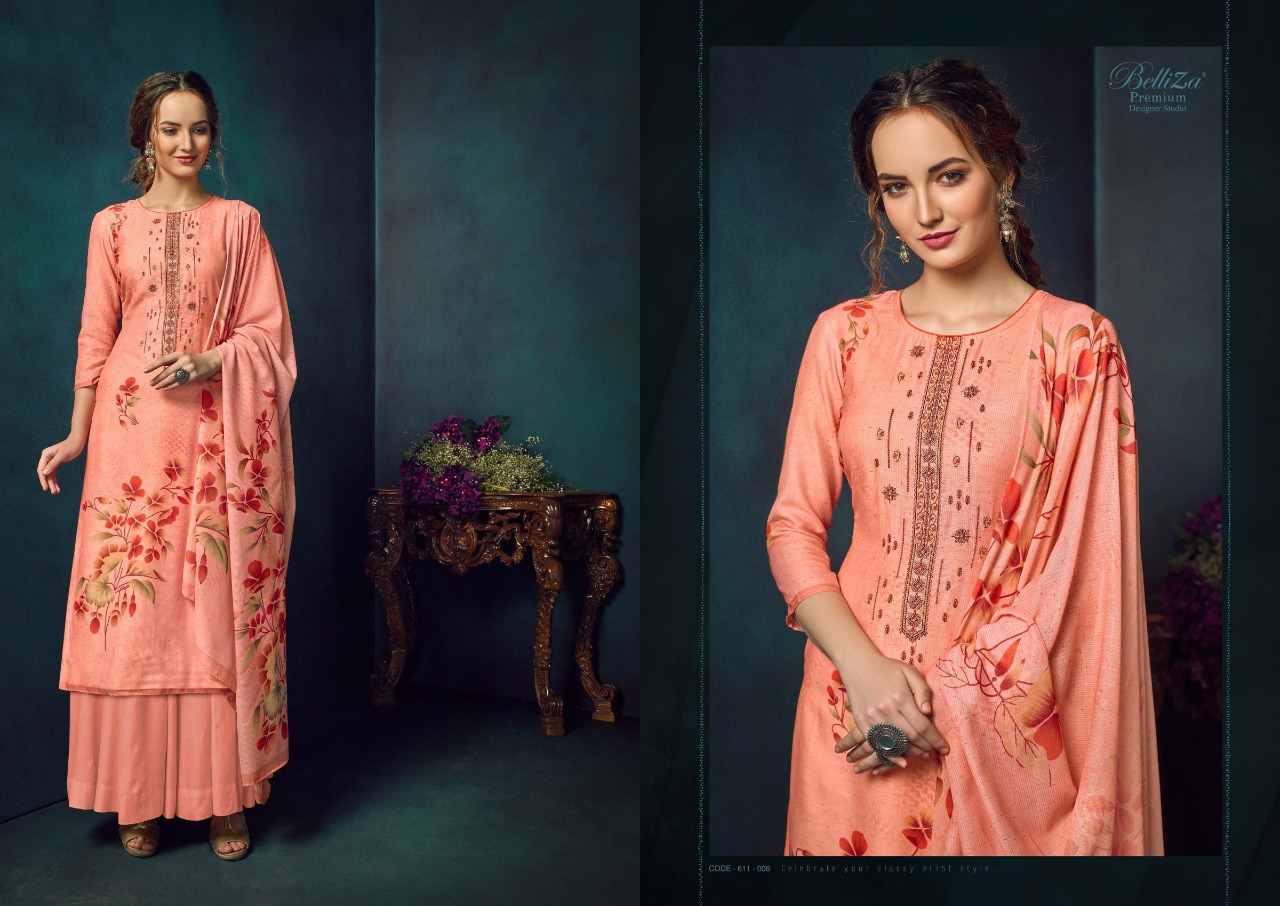 Belliza ziyaa pure cotton muslin fabrics Modern and trendy look attractive Salwar suits