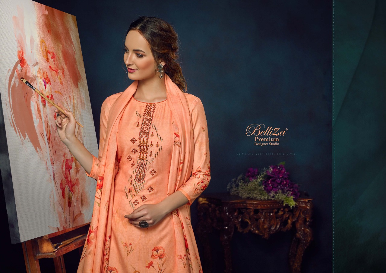 Belliza ziyaa pure cotton muslin fabrics Modern and trendy look attractive Salwar suits