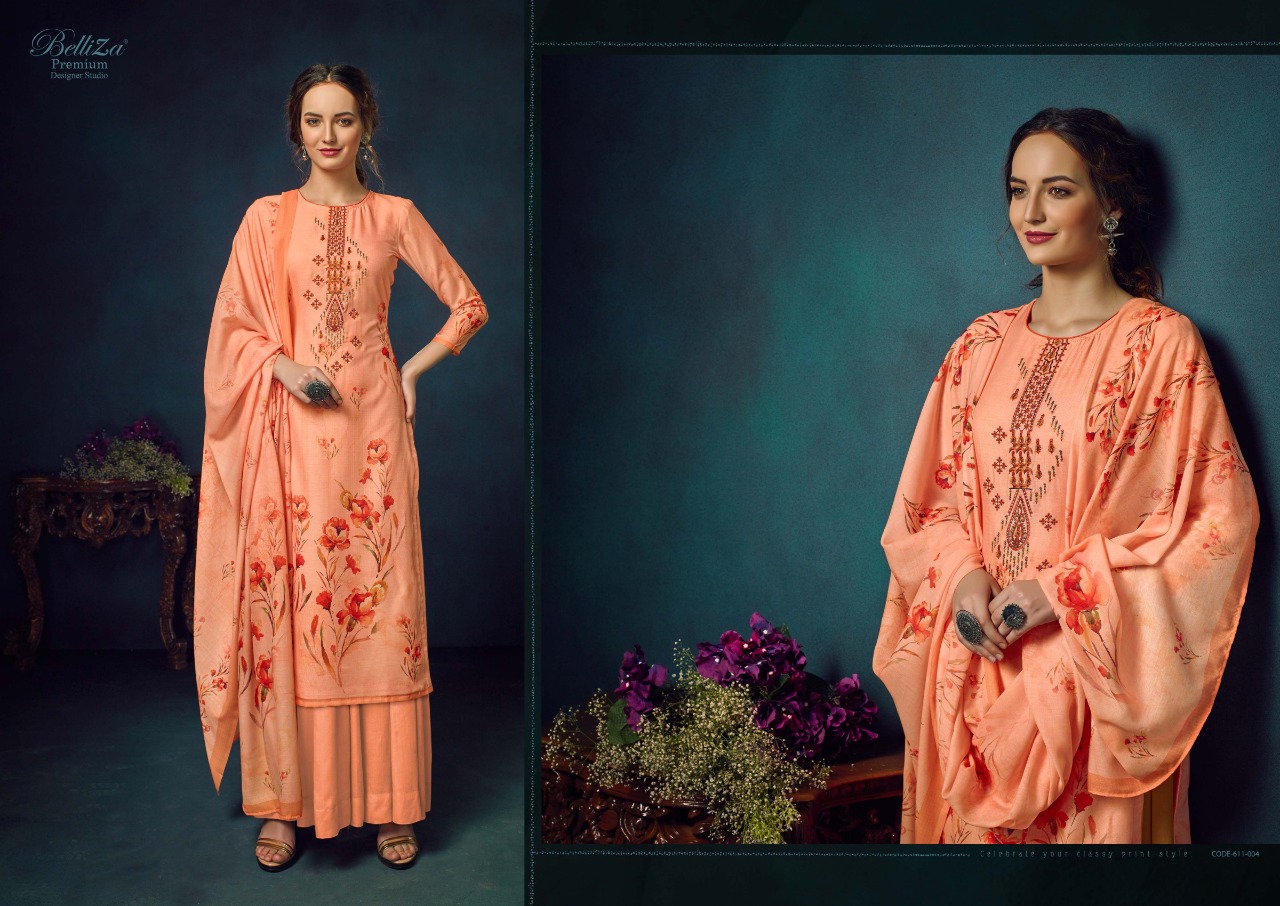 Belliza ziyaa pure cotton muslin fabrics Modern and trendy look attractive Salwar suits