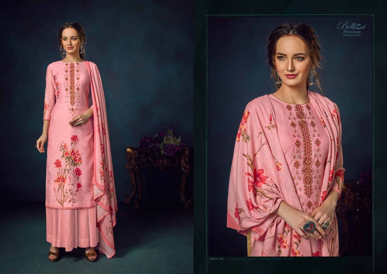 Belliza ziyaa pure cotton muslin fabrics Modern and trendy look attractive Salwar suits