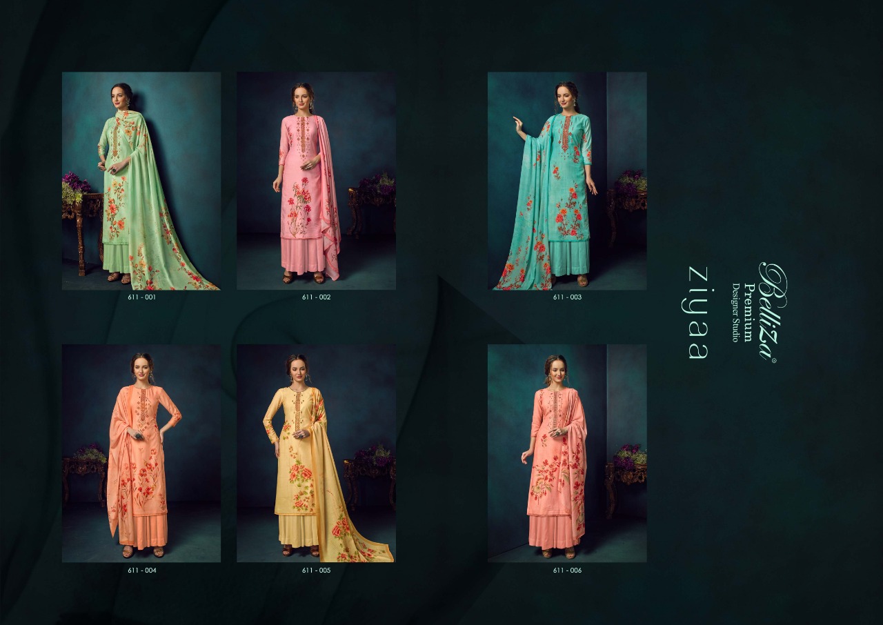 Belliza ziyaa pure cotton muslin fabrics Modern and trendy look attractive Salwar suits