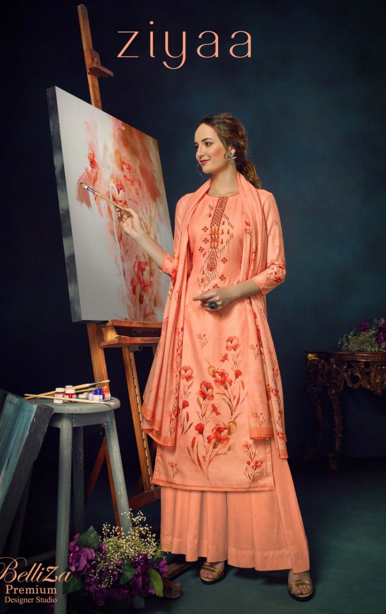 Belliza ziyaa pure cotton muslin fabrics Modern and trendy look attractive Salwar suits