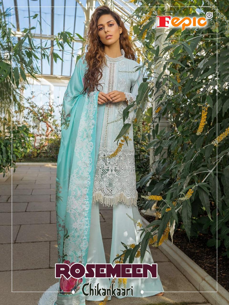 Fepic chikankaari moden and classic Style Pure cotton chikankaari work Pakistani Salwar suits