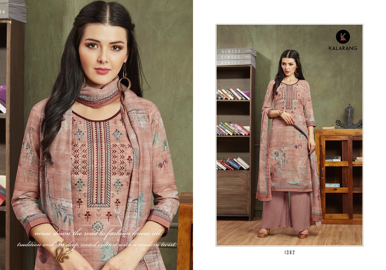 Kalarang charming vol 2 gorgeous stunning look muslin print Embroided diamond work beautifull Salwar suits