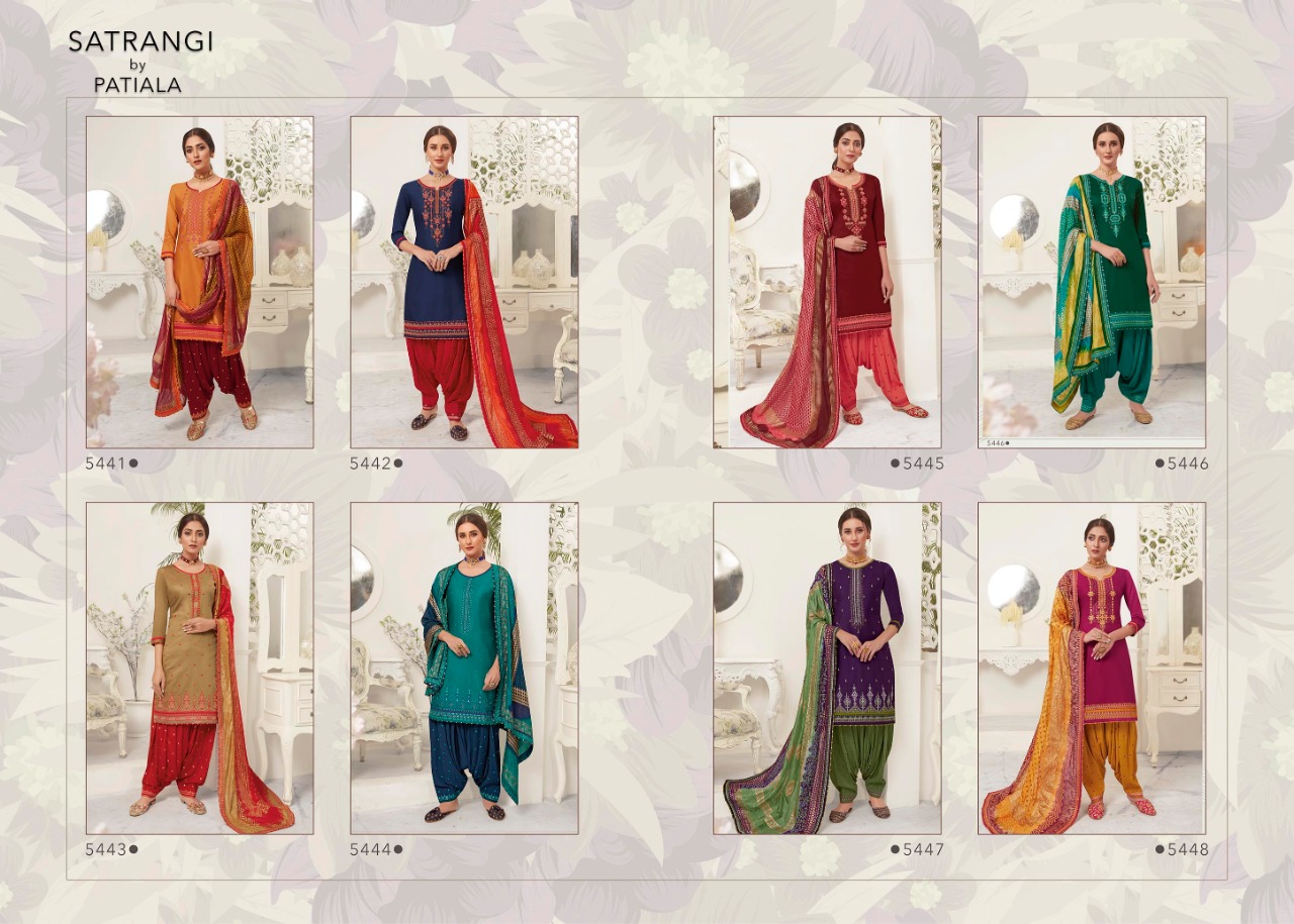 Kessi satrangi by Patiala astonishing style jam Silk with sarvoski diamond work Embroidered Salwar suits