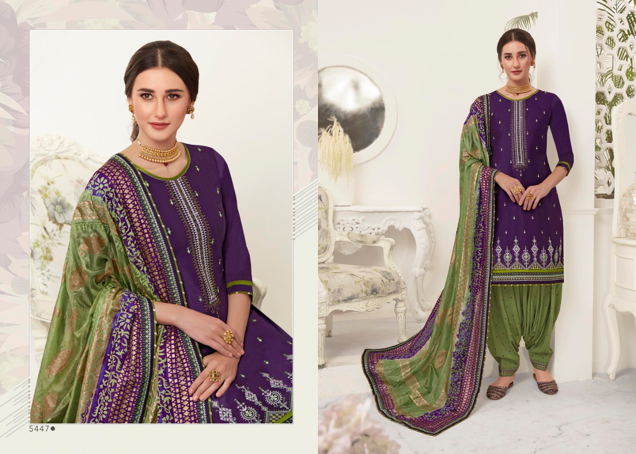 Kessi satrangi by Patiala astonishing style jam Silk with sarvoski diamond work Embroidered Salwar suits