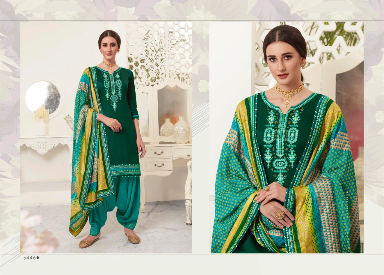 Kessi satrangi by Patiala astonishing style jam Silk with sarvoski diamond work Embroidered Salwar suits