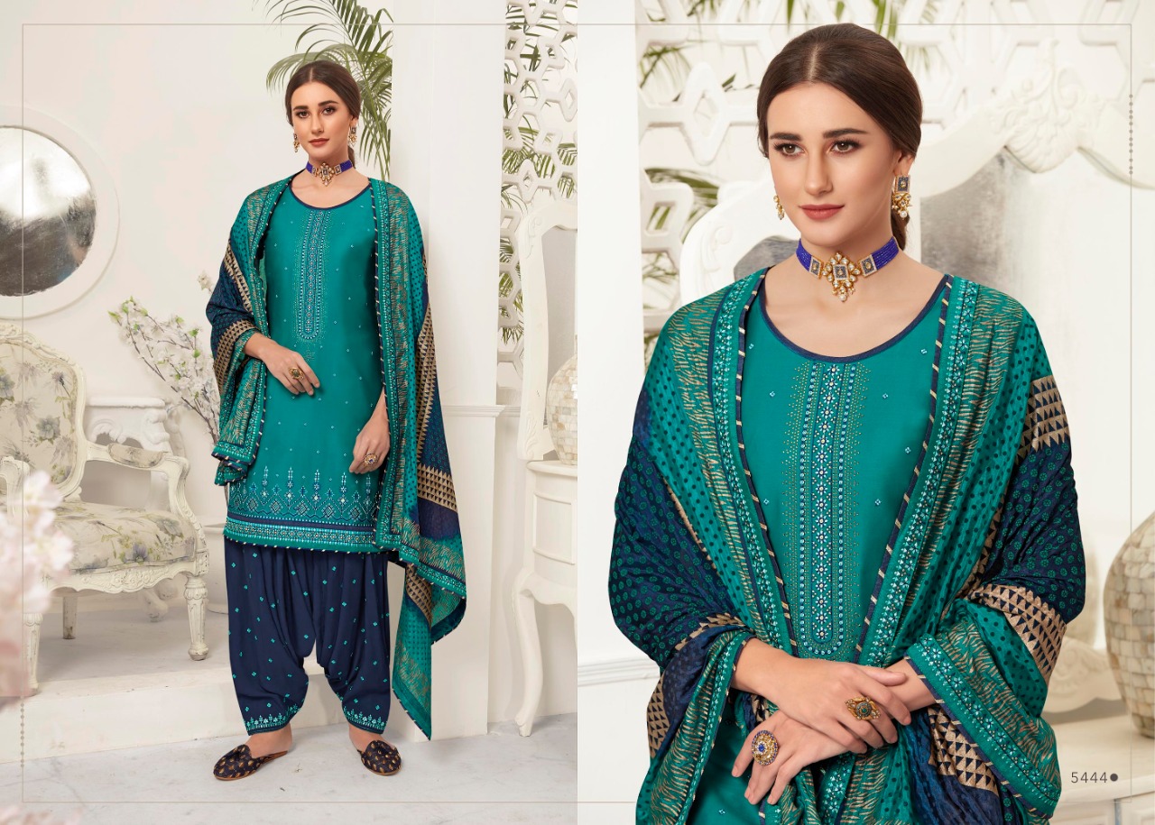 Kessi satrangi by Patiala astonishing style jam Silk with sarvoski diamond work Embroidered Salwar suits