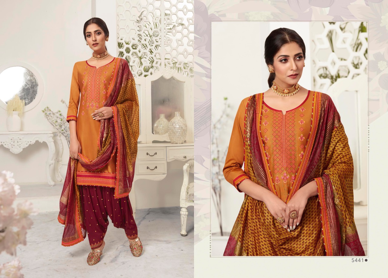 Kessi satrangi by Patiala astonishing style jam Silk with sarvoski diamond work Embroidered Salwar suits