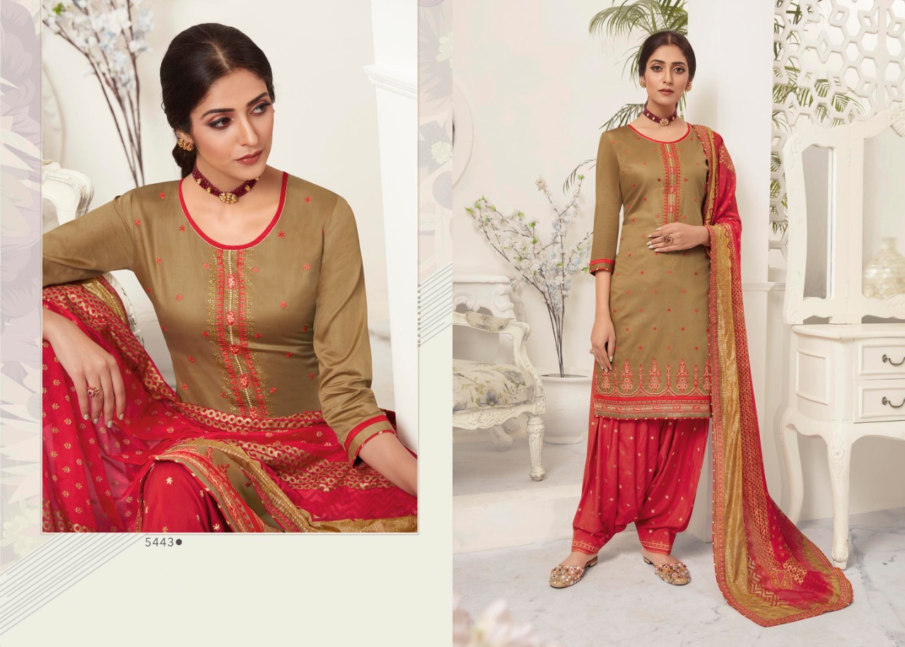 Kessi satrangi by Patiala astonishing style jam Silk with sarvoski diamond work Embroidered Salwar suits