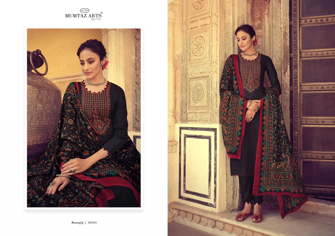 Mumtaz arts saanjh astonishing style attractive look Beautifully Designed Salwar suits