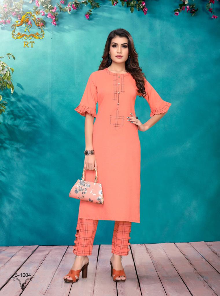 Rijiya Trendz hunny bunny modern classy catchy look colorfull Kurties with Pants