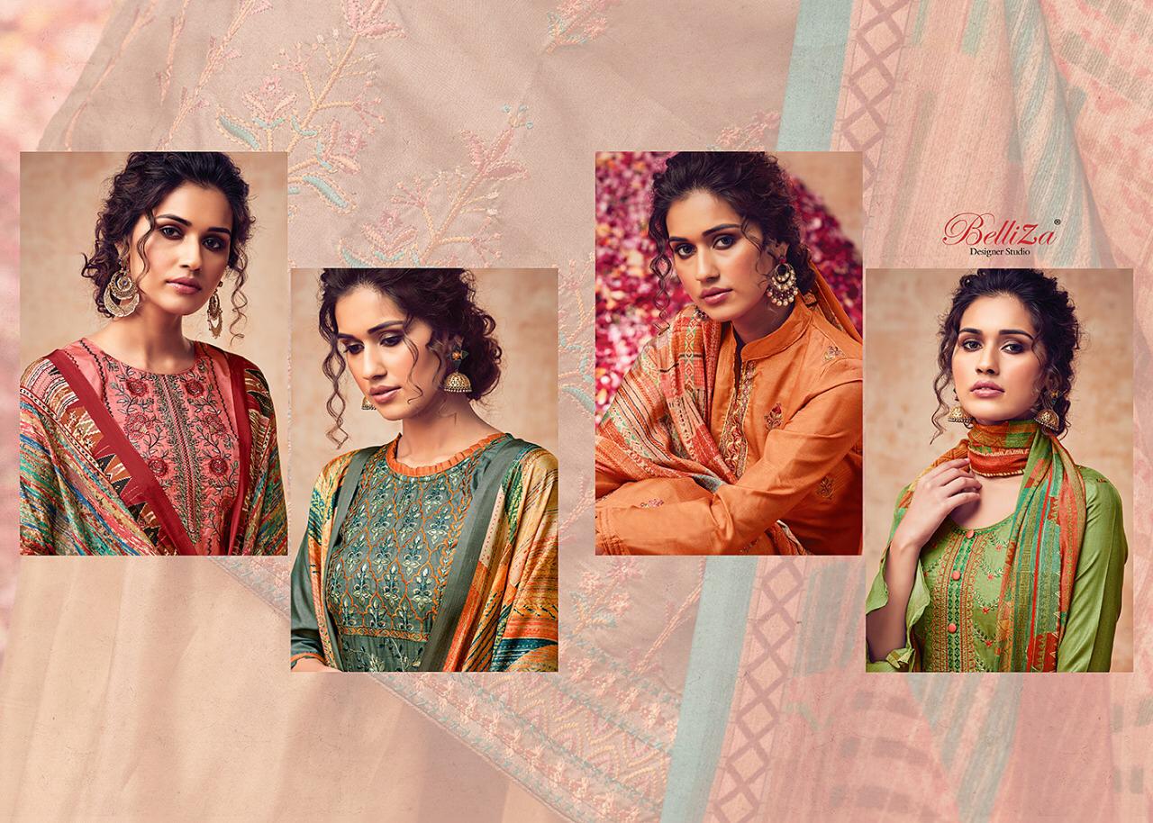 Belliza designer the diva classy catchy modern Style pure handloom silk With Embroided Salwar suits