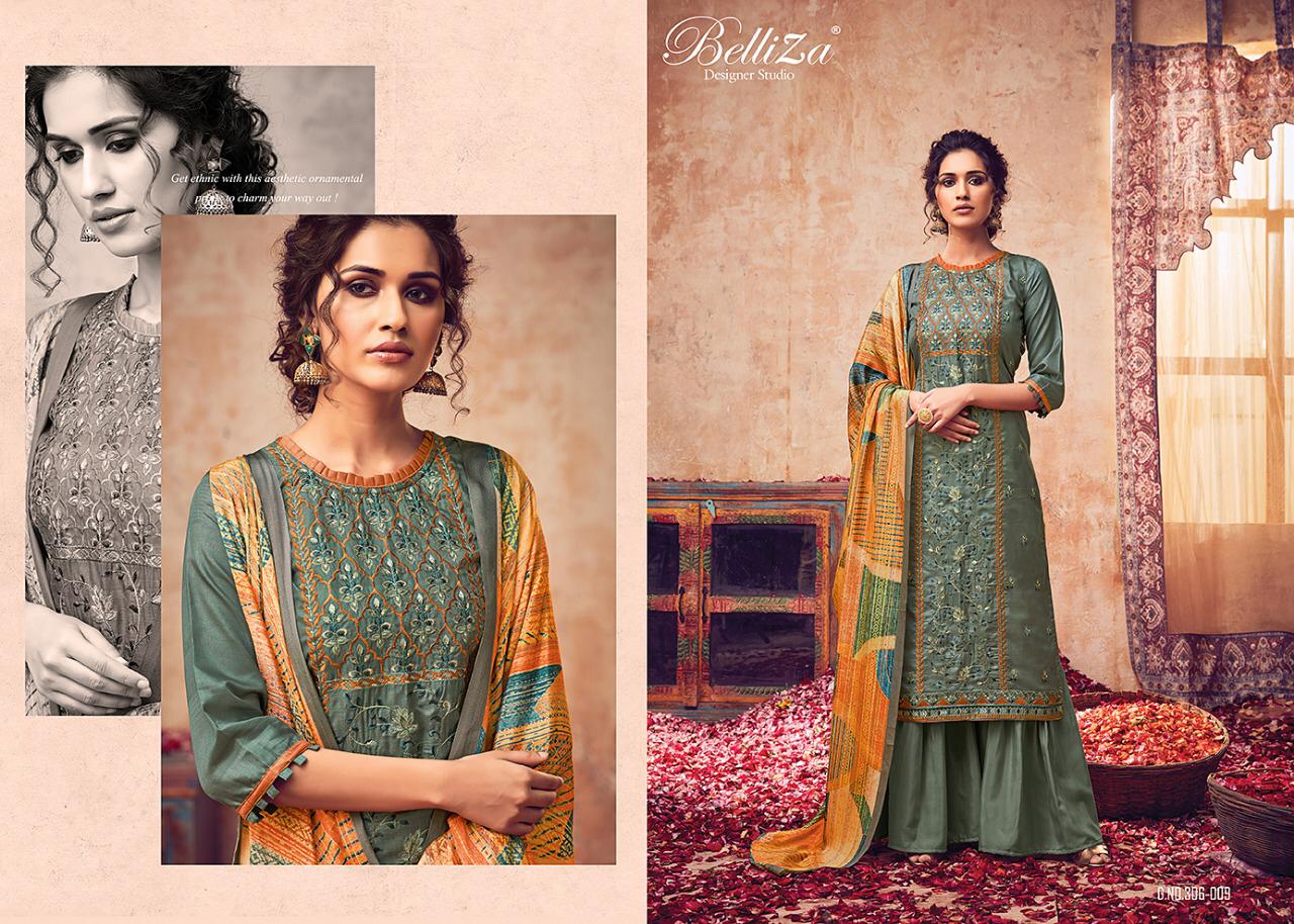 Belliza designer the diva classy catchy modern Style pure handloom silk With Embroided Salwar suits